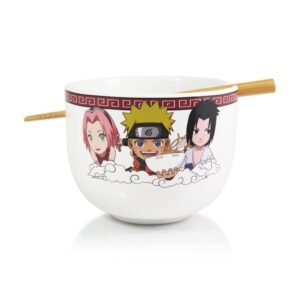 JUST FUNKY Naruto Team Seven - Cuenco para ramen con palillos (470 ml)