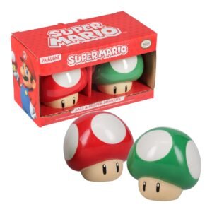 Super Mario Brothers - Juego de salero y pimentero de hongos con