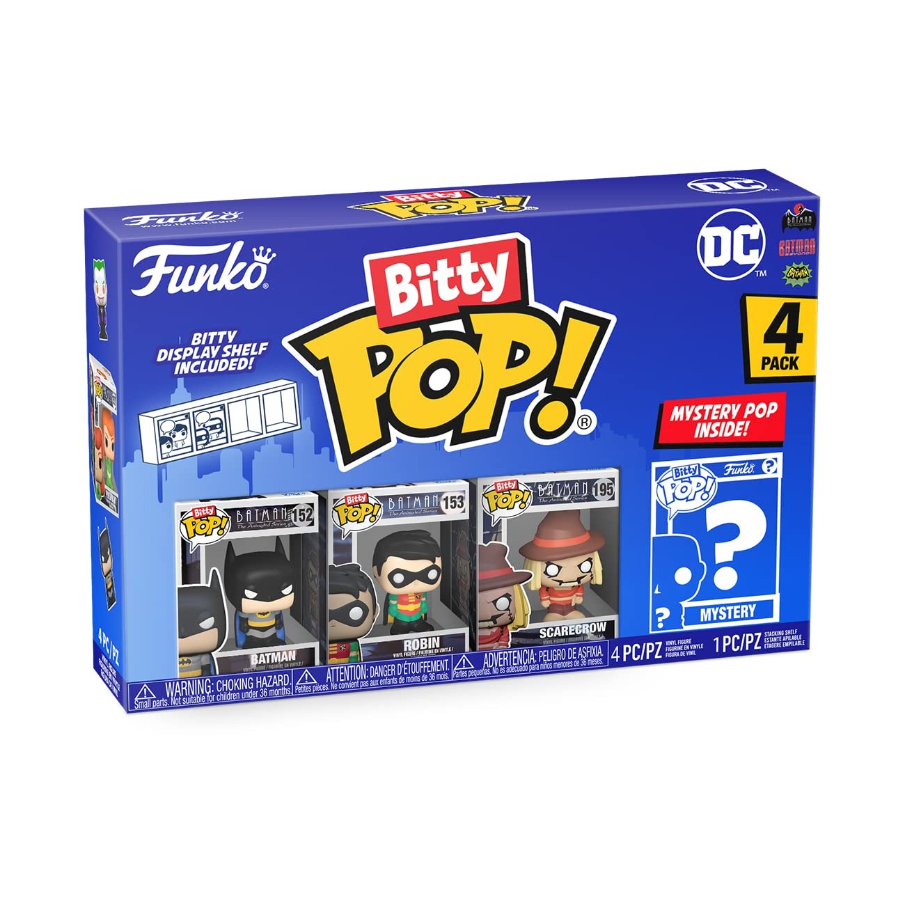 Funko Bitty Pop! 4 Pack: DC Comics - Batman, Robin, Scarecrow,