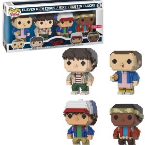 Funko Stranger Things Pop 8 Bit - 4 Pack Once, Mike/Dustin/Lucas