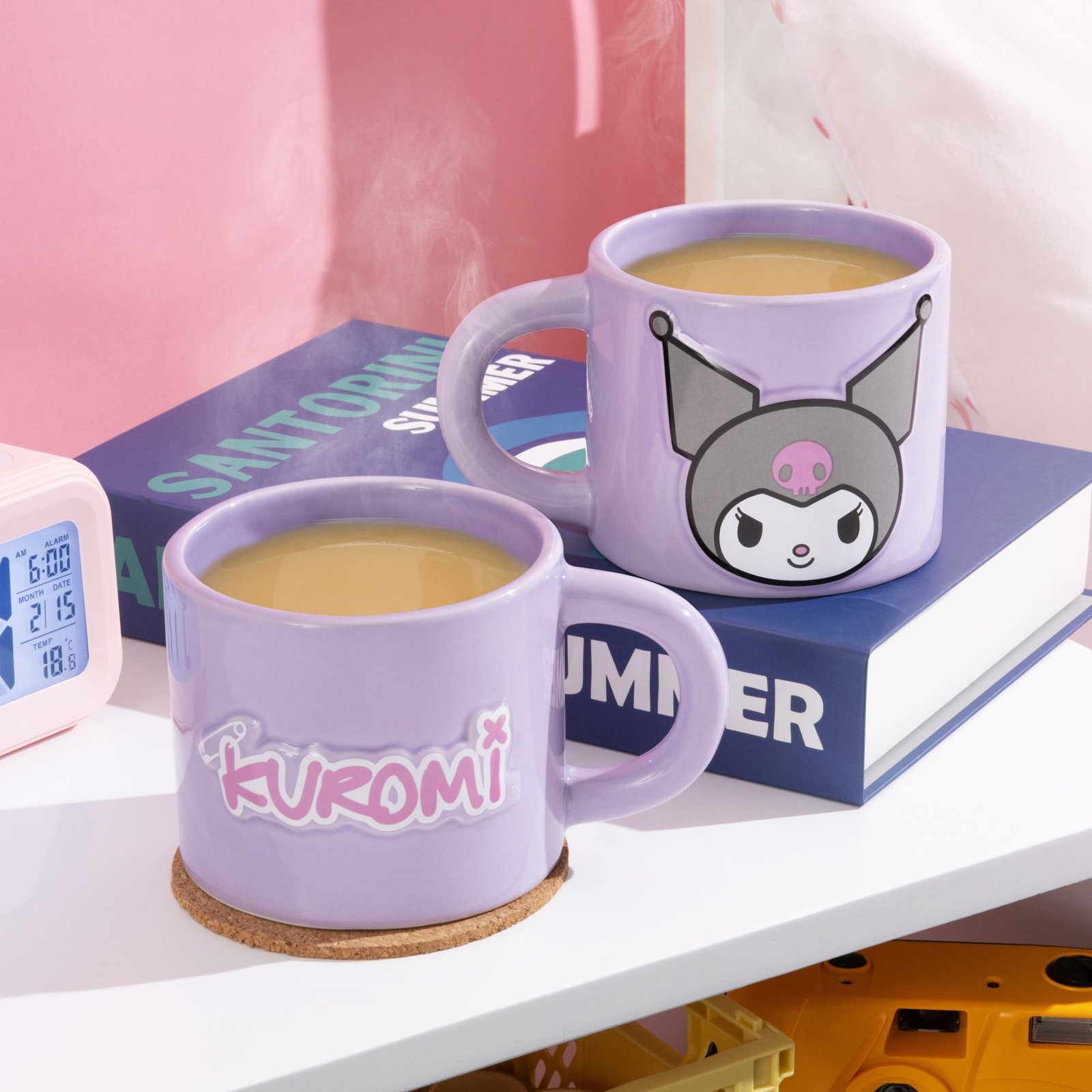 Paladone Kuromi Taza morada de cerámica de 400 ml, licencia oficial