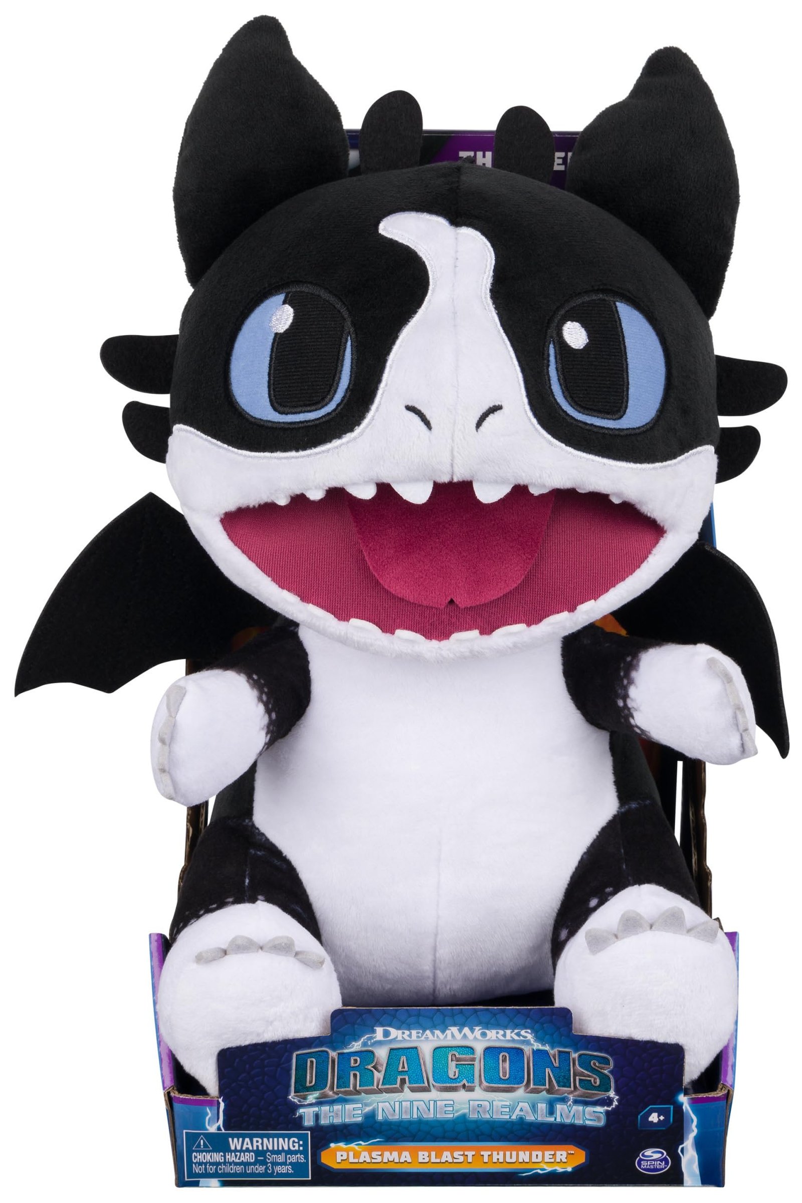 DreamWorks Dragons Thunder Plush with Plasma Blast Feature, 11"